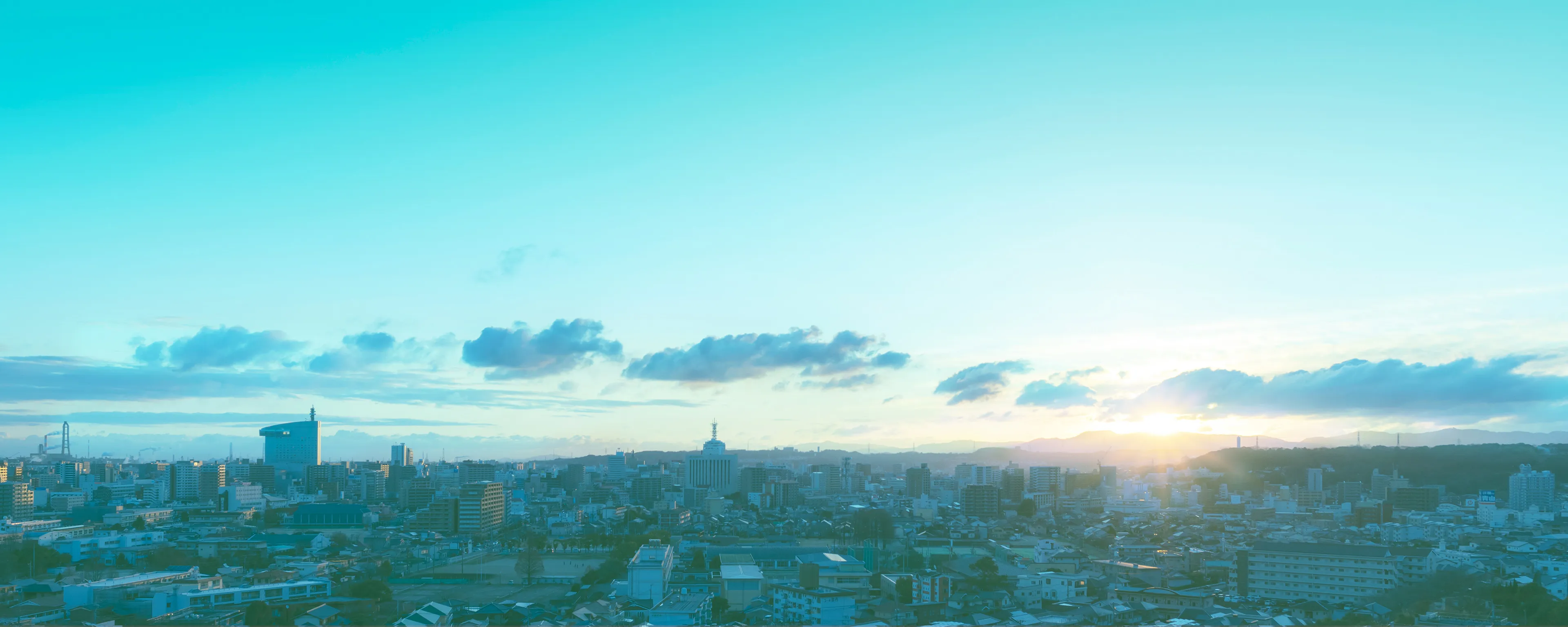 斜俯瞰の街並み